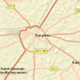 Surgères Street Map