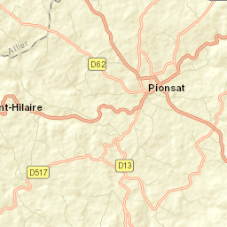 Pionsat Street Map