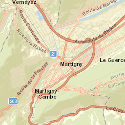 Martigny-Combe Street Map