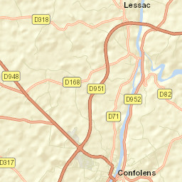 Confolens Street Map