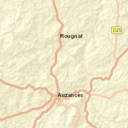 Auzances Street Map