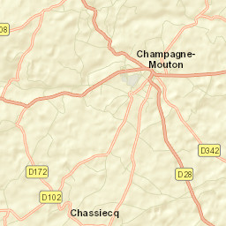 Champagne-Mouton Street Map