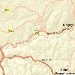 Régny Street Map