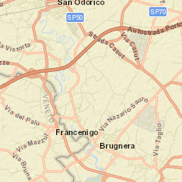Brugnera Street Map