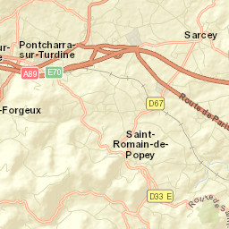 Pontcharra-sur-Turdine Street Map