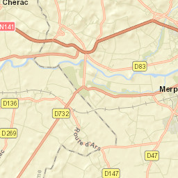 Chérac Street Map
