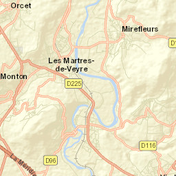 Mirefleurs Street Map