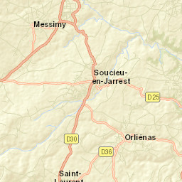 Orliénas Street Map