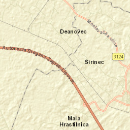 Križ Street Map