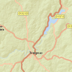 Treignac Street Map