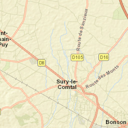 Sury-le-Comtal Street Map