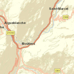 Moûtiers Street Map