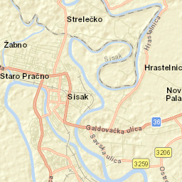 Sisak Street Map