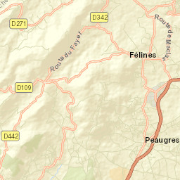 Peaugres Street Map
