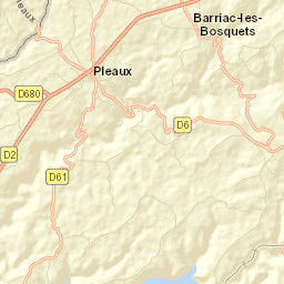 Pleaux Street Map