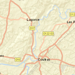 Coutras Street Map