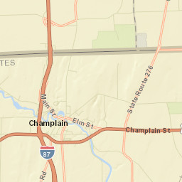 Champlain New York Street Map