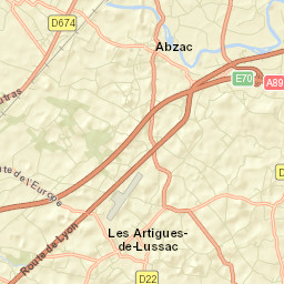 Les Artigues-de-Lussac Street Map