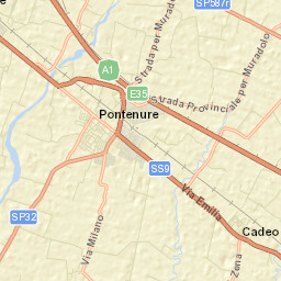 Pontenure Street Map