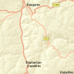 Saugues Street Map