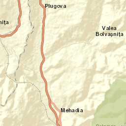 Comuna Mehadia Street Map