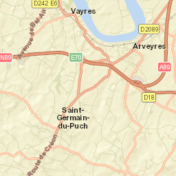 Arveyres Street Map