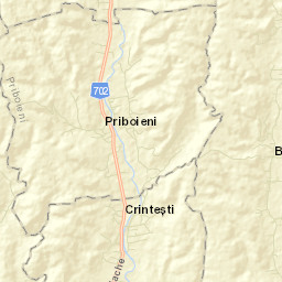 Comuna Priboieni Street Map