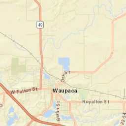 Waupaca Street Map