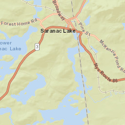 Saranac Lake New York Street Map