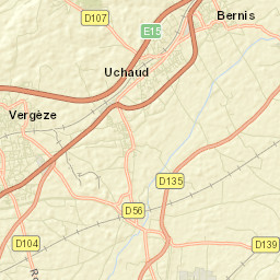 Uchaud Street Map