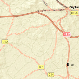 Puylaurens Street Map