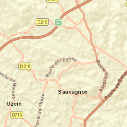 Uzein Street Map