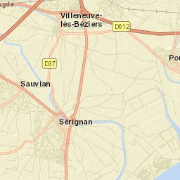 Sérignan Street Map