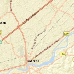 Cazères Street Map