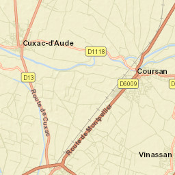 Coursan Street Map