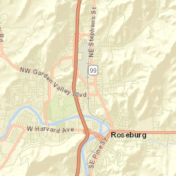 Roseburg Street Map