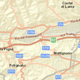 Folignano Street Map