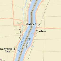 Marine City Street Map