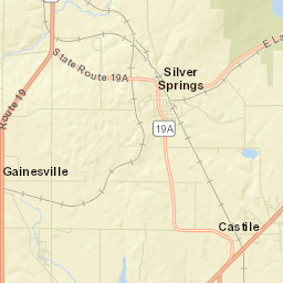 Silver Springs New York Street Map