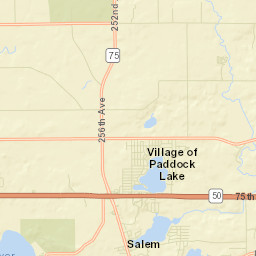 Paddock Lake Street Map