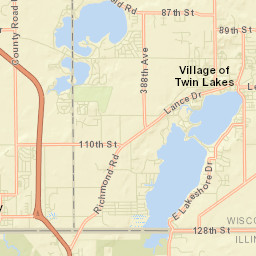 Twin Lakes Street Map