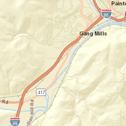 Painted Post New York Street Map