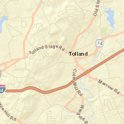 Tolland Connecticut Street Map