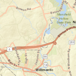 Willimantic Connecticut Street Map