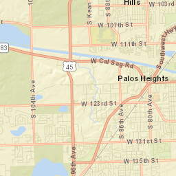 Palos Hills Street Map