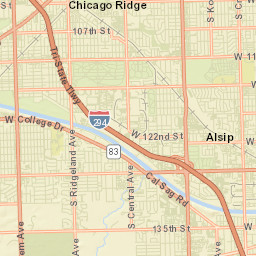 Palos Heights Street Map
