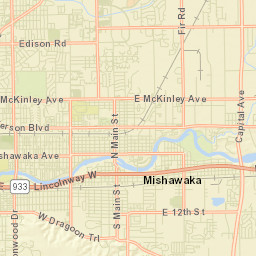 Mishawaka Street Map