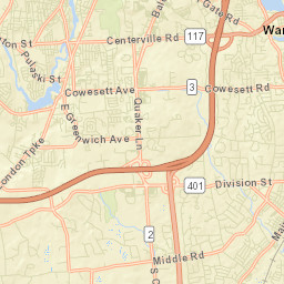 West Warwick Street Map