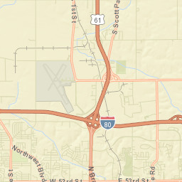 U.S. 61 Business & Interstate 80 Davenport Street Map