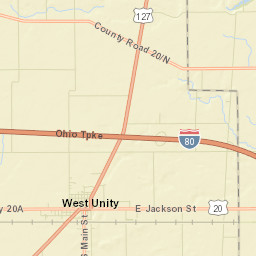 West Unity Ohio Street Map